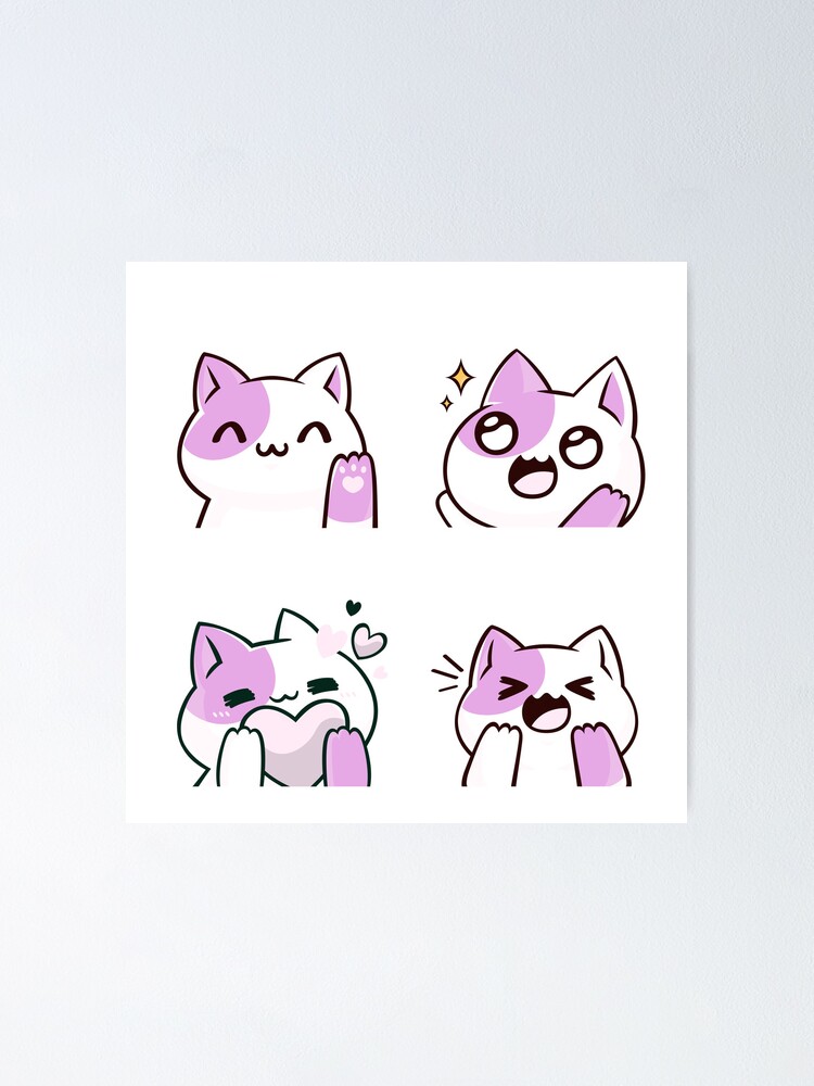 Meowtain Kawaii Cute Cat Stack - Kawaii Cats - Sticker