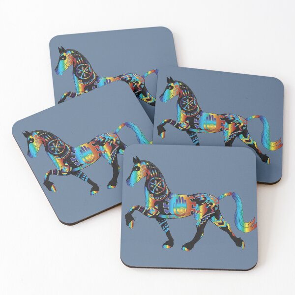 Item preview, Southwestern Rainbow Horse black designed and sold by Caummon Thread.