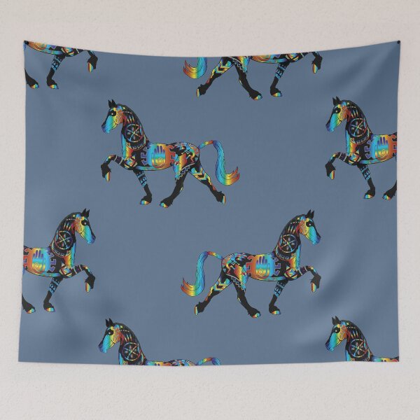Aperçu de l'œuvre Cheval arc-en-ciel du sud-ouest noir créée et vendue par Caummon Thread.