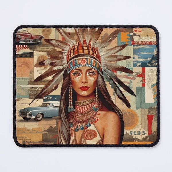 Item preview, America Beauty Retro Vintage Patchwork Collage Pattern of Americana designed and sold by BrandonArtWorld.