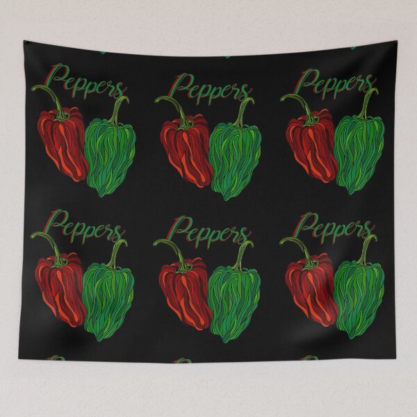 Item preview, Peppers written, with drawn red & green peppers designed and sold by DaveDanchuk.