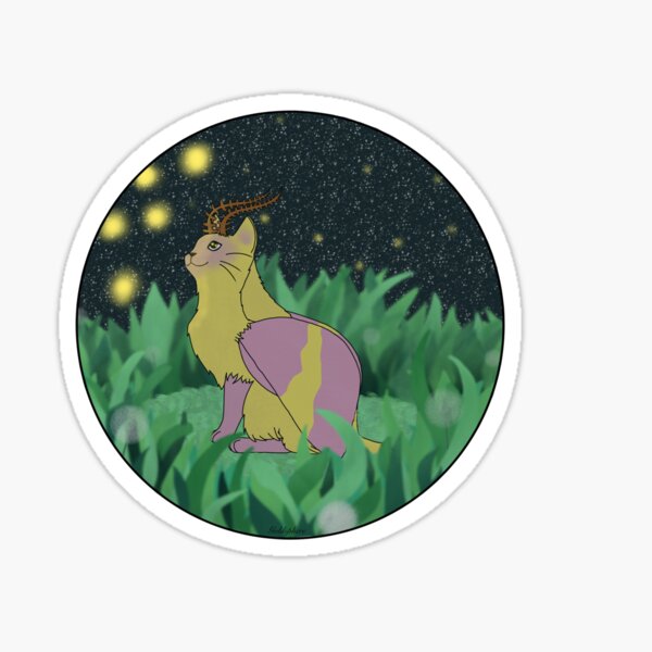 Rosy Maple Moth x Cat Sticker