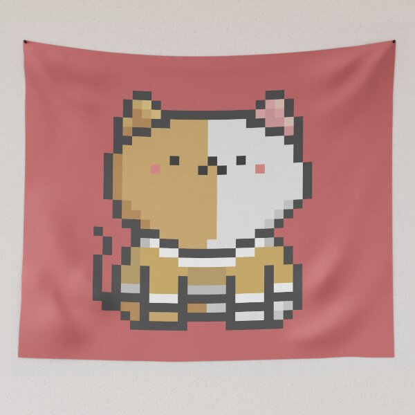 Item preview, Pixel Quiet Two Face Ginger White Cat 101 designed and sold by sosorimaru.