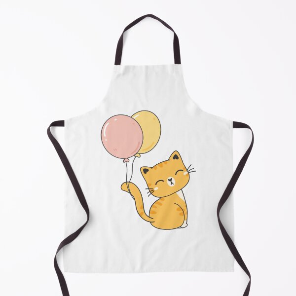 Artikelvorschau, Glückliche Katze mit roten und gelben Luftballons entworfen und verkauft von OFMdesigns.