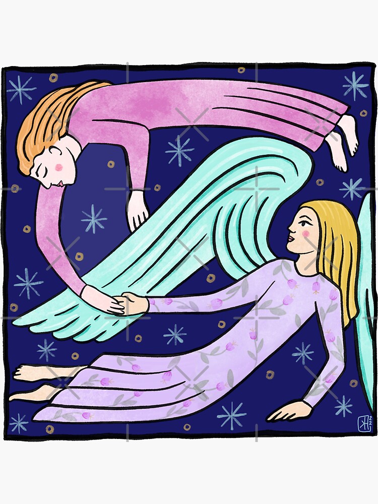 Thumbnail 3 of 3, Sticker, Angel of Hope designed and sold by Wildharegrafix.