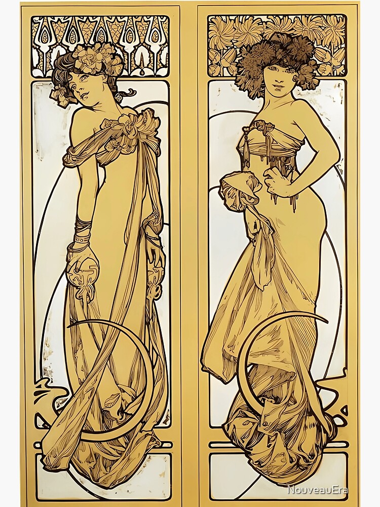 Alphonse Mucha, Two Standing Women