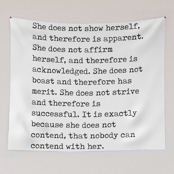 Item preview, She does not show herself - Lao Tzu Quote - Literature - Typewriter Print designed and sold by Studio Grafiikka.