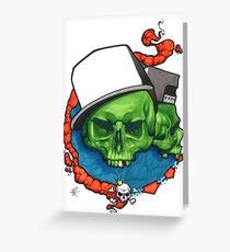 Green BBoy Skulls Greeting Card