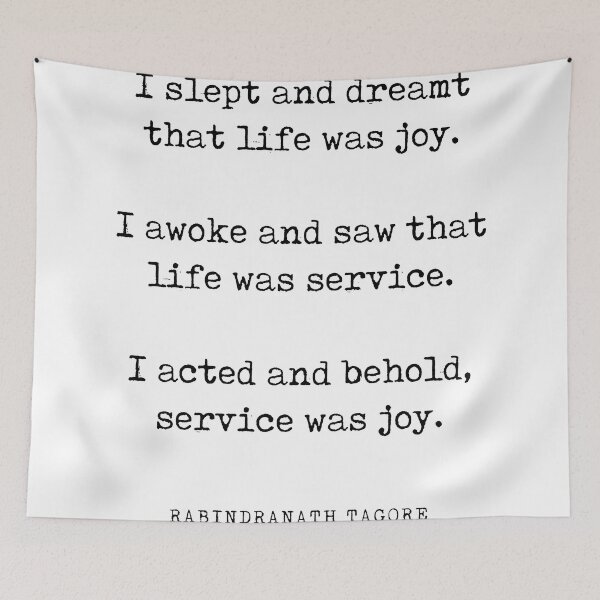Item preview, Life is service, service is joy - Rabindranath Tagore Quote - Literature - Typewriter Print designed and sold by Studio Grafiikka.