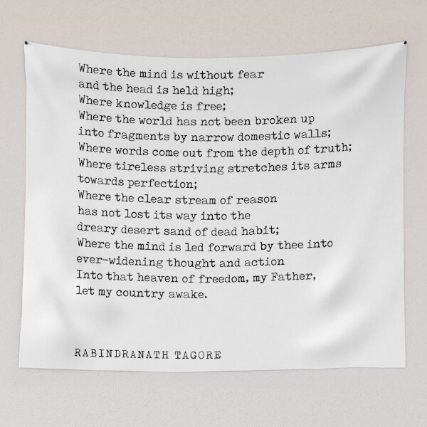 Item preview, Where the mind is without fear - Rabindranath Tagore Poem - Literature - Typewriter Print designed and sold by Studio Grafiikka.