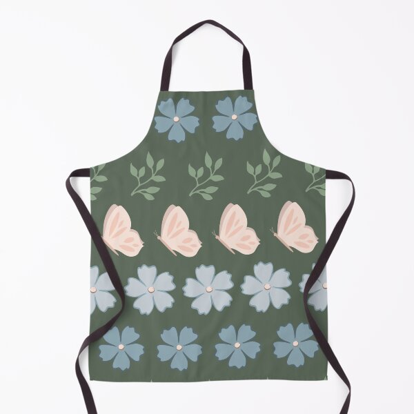 Item preview, Rows of leaves, flowers and butterflies on green background designed and sold by ImpalaMoon.