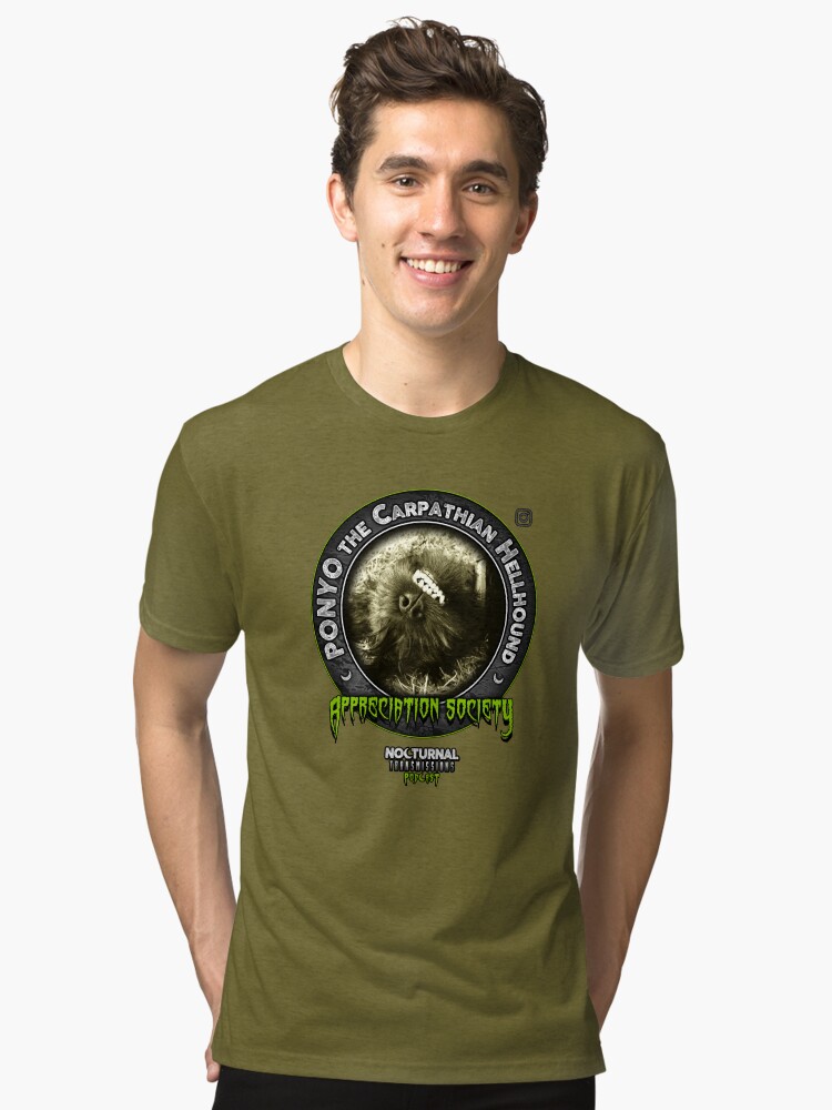 Thumbnail 2 of 7, Tri-blend T-Shirt, PONYO the Carpathian Hellhound appreciation society designed and sold by nocturnal-ts.