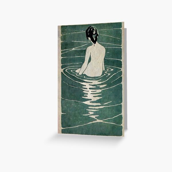 Item preview, Ichijo Narumi Female Nude Seated in Water (1906) designed and sold by outdoorway.