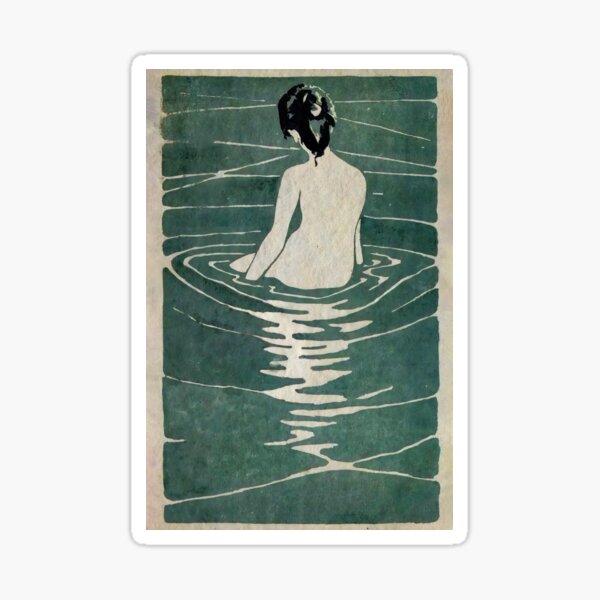 Item preview, Ichijo Narumi Female Nude Seated in Water (1906) designed and sold by outdoorway.