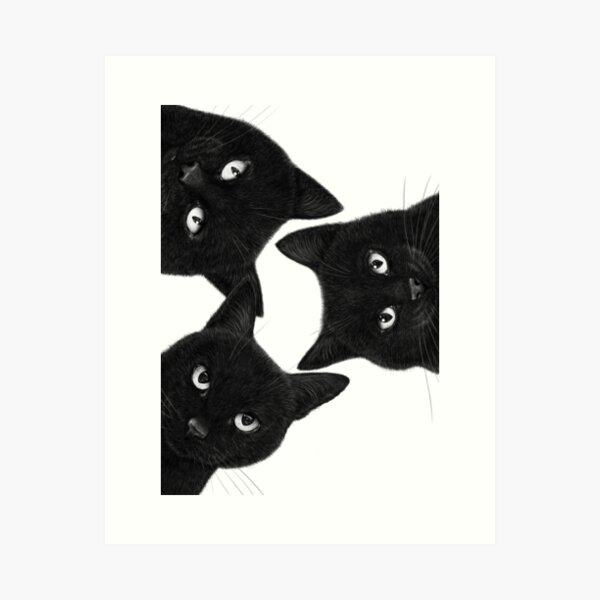 Item preview, Tres gatos negros en círculo designed and sold by Valeriya Korenkova Kodamorkovkart.