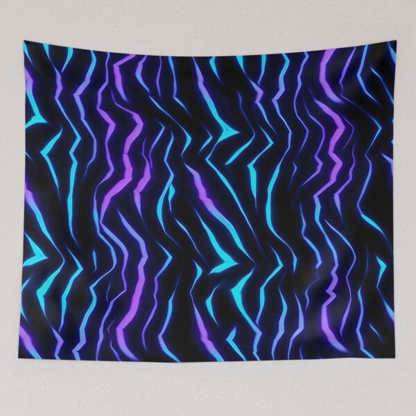 Item preview, Purple and Blue neon tiger Stripes designed and sold by impiousimp.