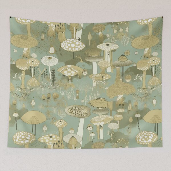 Item preview, Whimsical mushrooms designed and sold by baheeya.