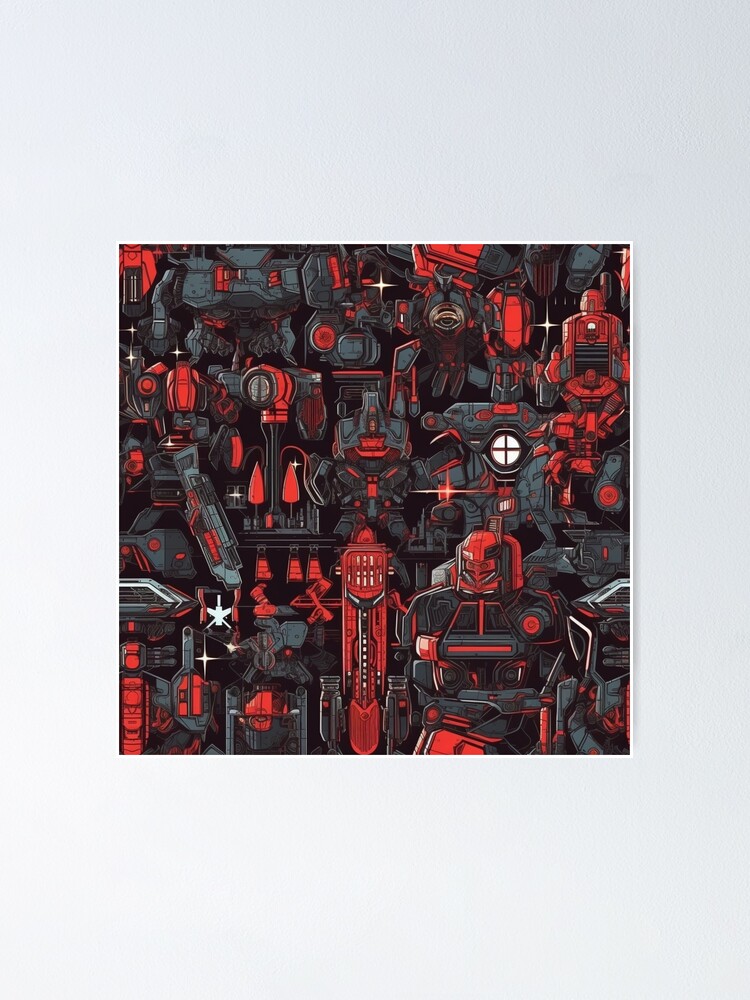 Thumbnail 1 of 3, Poster, Seamless Anime Style Pattern designed and sold by xplorecolour.