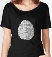 Brain Art and Sience Black and White Women's Relaxed Fit T-Shirt