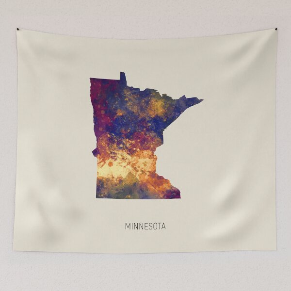 Item preview, Minnesota Watercolor Map designed and sold by ArtPrints.