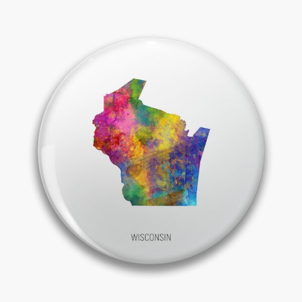 Artikelvorschau, Wisconsin-Aquarellkarte entworfen und verkauft von ArtPrints.