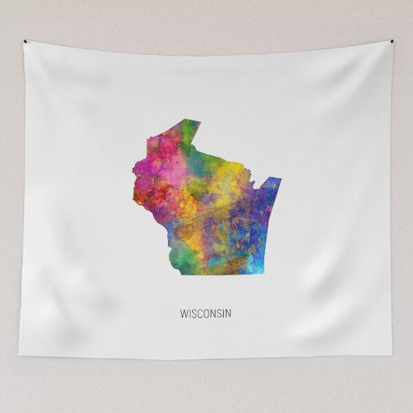 Item preview, Wisconsin Watercolor Map designed and sold by ArtPrints.