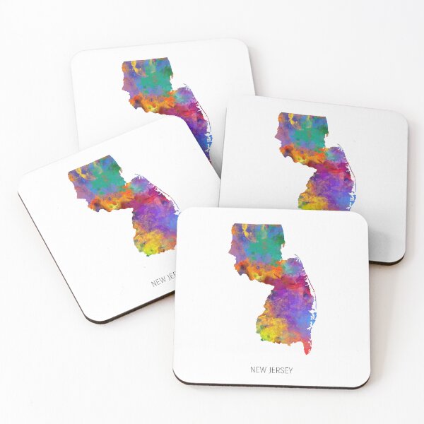 Item preview, New Jersey Watercolor Map designed and sold by ArtPrints.