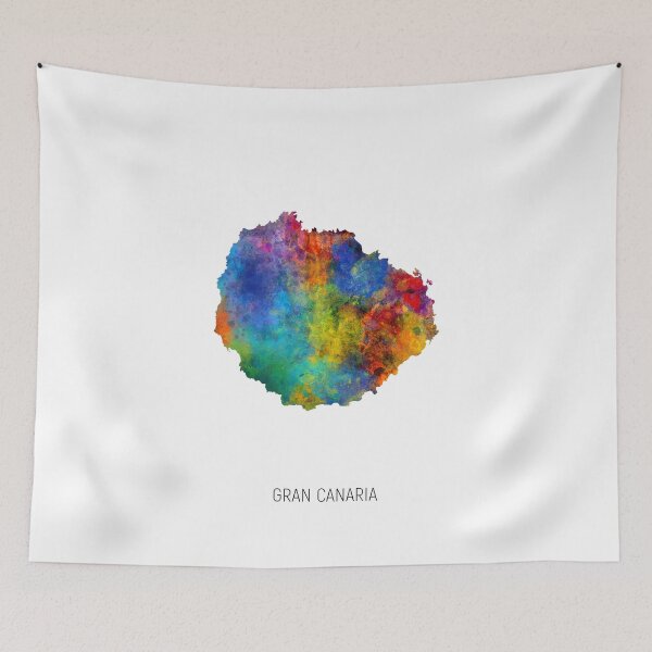 Item preview, Gran Canaria Watercolor Map designed and sold by ArtPrints.