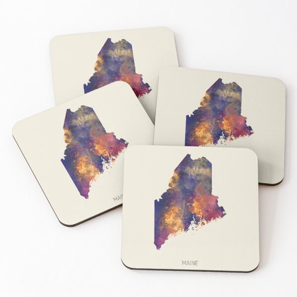 Item preview, Maine Watercolor Map designed and sold by ArtPrints.