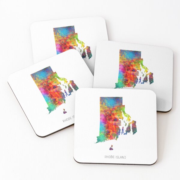 Item preview, Rhode Island Watercolor Map designed and sold by ArtPrints.