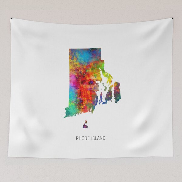 Item preview, Rhode Island Watercolor Map designed and sold by ArtPrints.