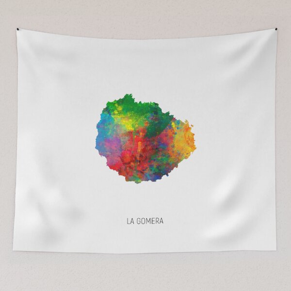 Item preview, La Gomera Watercolor Map designed and sold by ArtPrints.