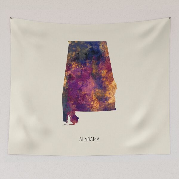 Item preview, Alabama Watercolor Map designed and sold by ArtPrints.
