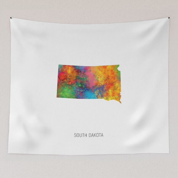 Item preview, South Dakota Watercolor Map designed and sold by ArtPrints.