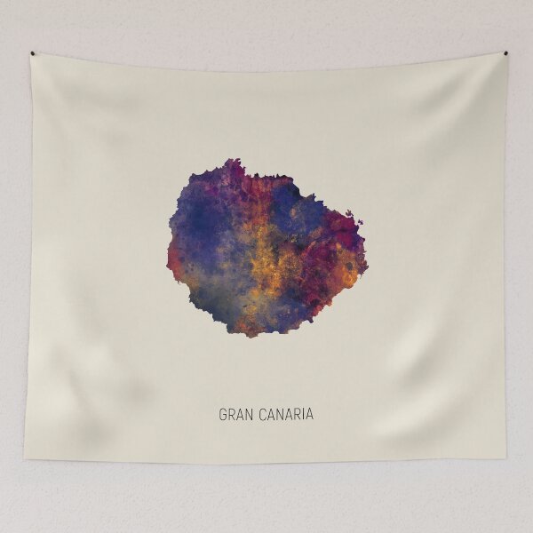 Item preview, Gran Canaria Watercolor Map designed and sold by ArtPrints.