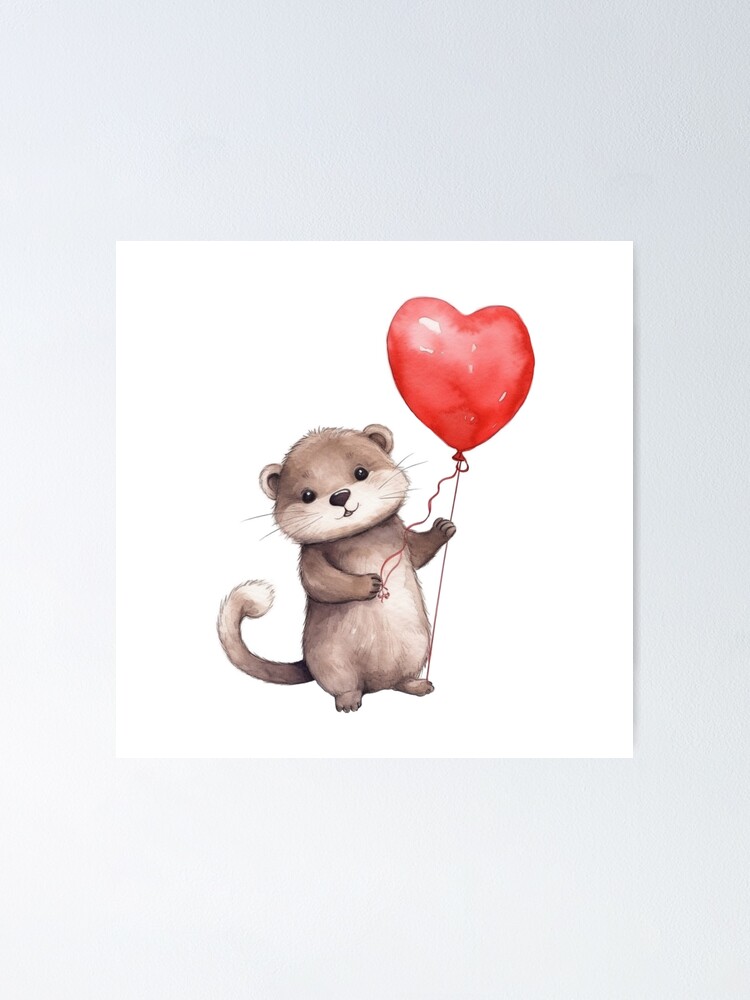 Adorable Just A Girl Who Loves Otters Heart Balloon T-Shirt Adorable Just A Girl Who Loves Otters Heart Balloon T-Shirt