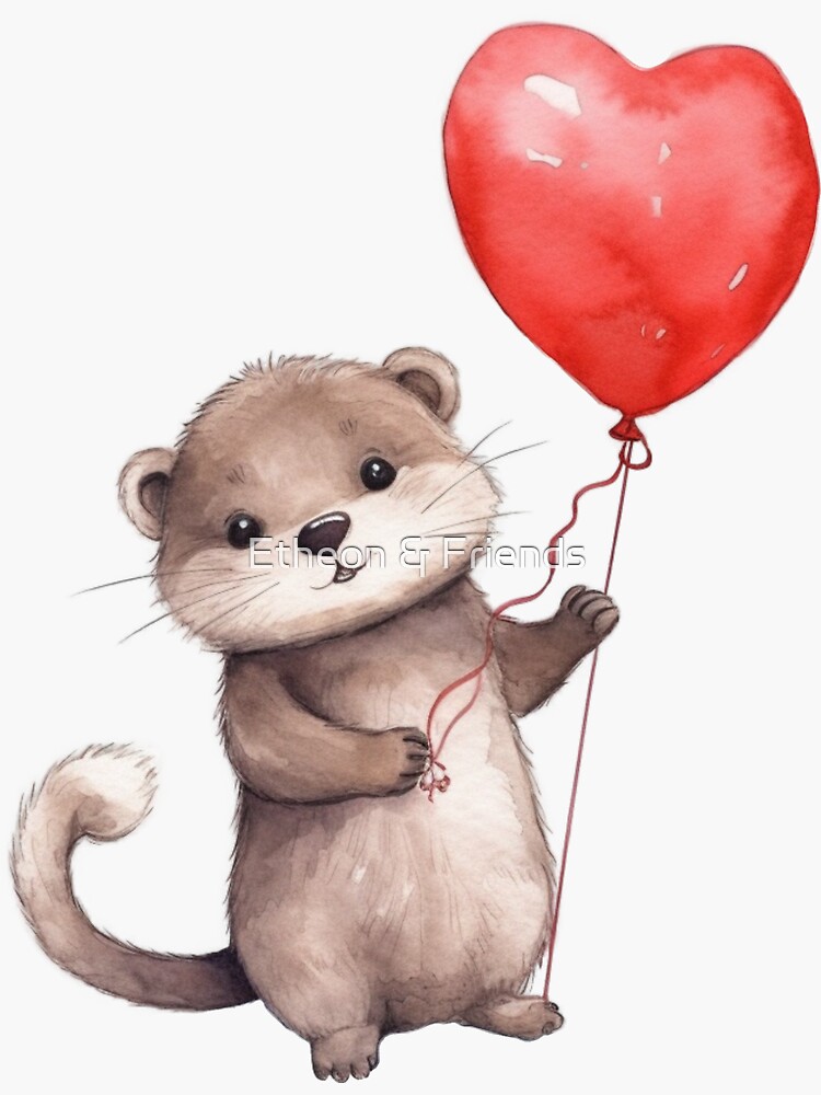 Adorable Just A Girl Who Loves Otters Heart Balloon T-Shirt Adorable Just A Girl Who Loves Otters Heart Balloon T-Shirt