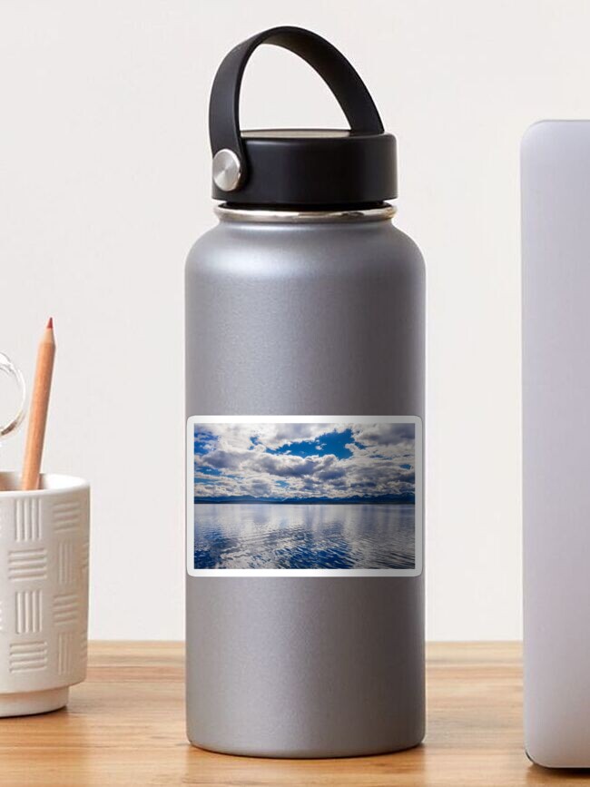 Thumbnail 1 of 3, Sticker, The tranquil waters of the fjord reflect the vibrant colors, creating a stunning mirror image that enhances the beauty of the scene. designed and sold by Tonny Frøyen.