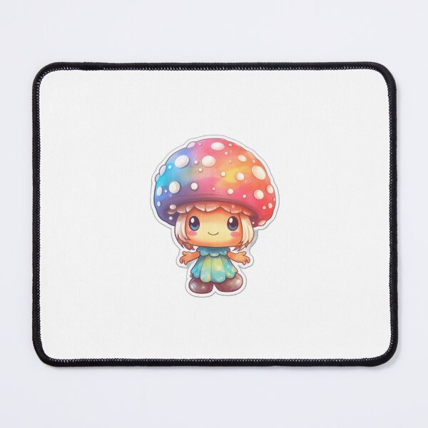 Item preview, Colourful Anime Mushroom | White Watercolour | Happy, Cute, Nature, Kawaii, Woods, Forest designed and sold by FantasySoul.