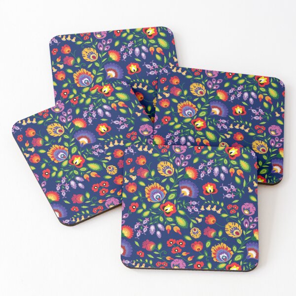Item preview, Navy blue polish Folklore pattern designed and sold by FK-UK.