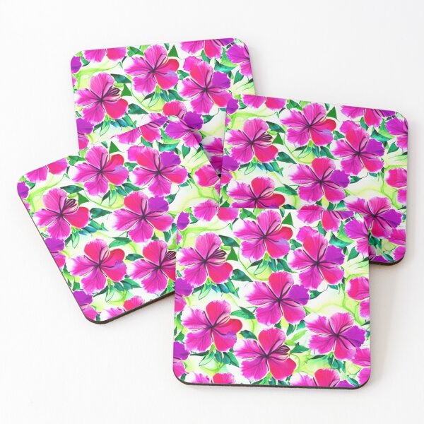 Item preview, Abstract Pink Hibiscus on Green designed and sold by calibrit.