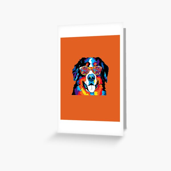 Fun Bright Cool Bernese Mountain Dog Greeting Card