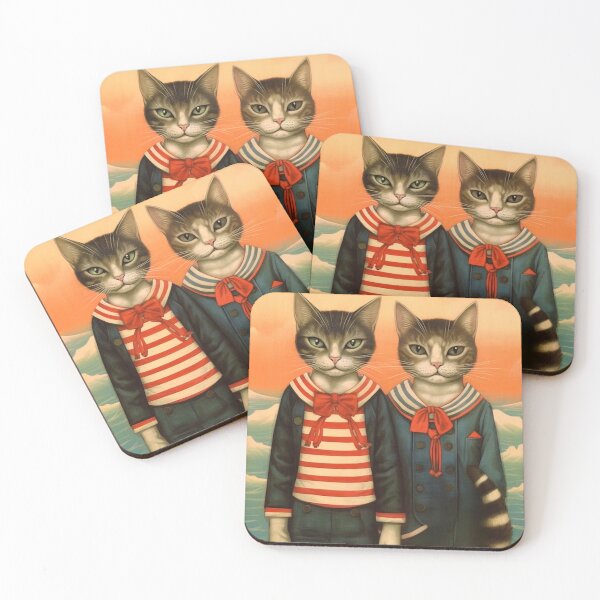 Item preview, Cats in the old Japanese style. designed and sold by Kiyomi  Mizushima.