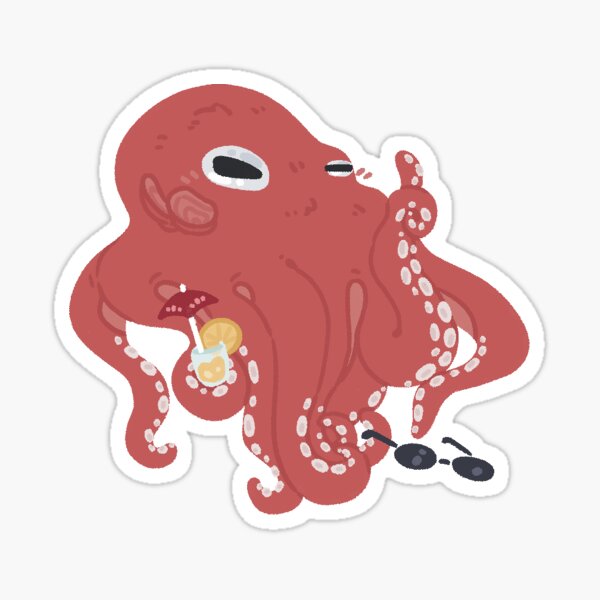 Poppy Octopus Chilling Out Sticker