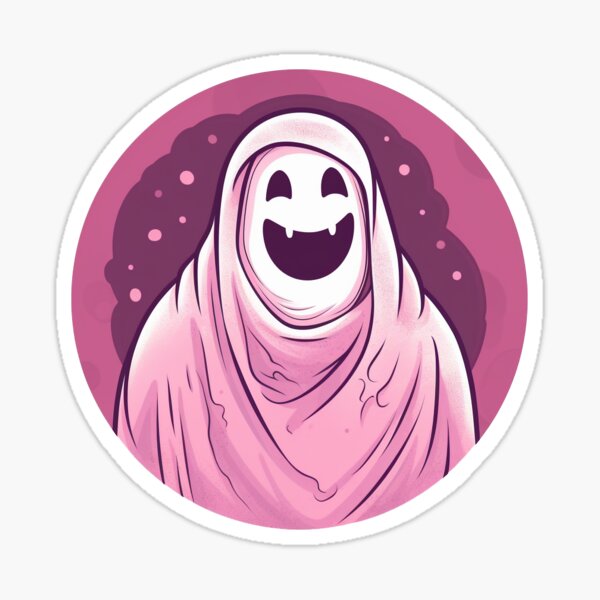 visage de fantôme rose Sticker