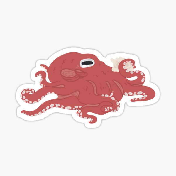 Poppy Octopus Collecting Shell Sticker