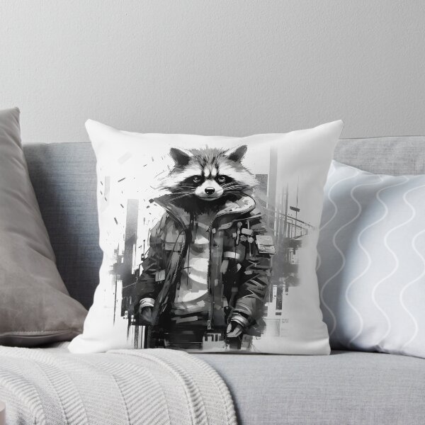 Item preview, ShadowTech: Monochrome Cyberpunk Raccoon designed and sold by Blackstylez.