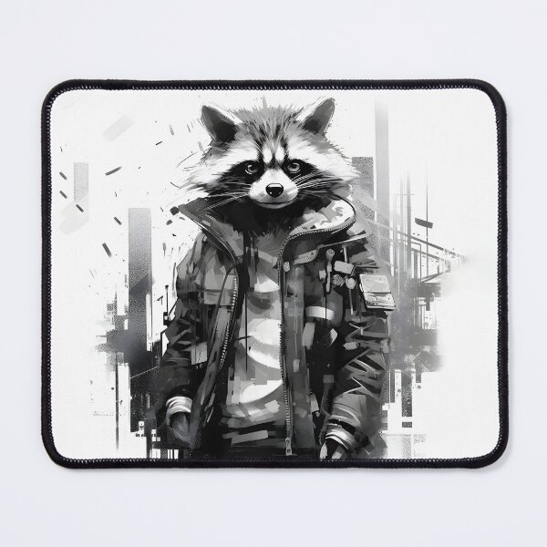 Item preview, ShadowTech: Monochrome Cyberpunk Raccoon designed and sold by Blackstylez.