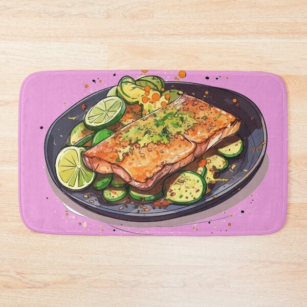 Item preview, Sizzling Grilled Salmon Steak: A Citrusy Delight on Your Plate designed and sold by Sleeygoy.