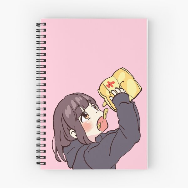 Item preview, I draw cute anime girl eating chips / Menhera Shoujo Kurumi-chan designed and sold by RansRoom.